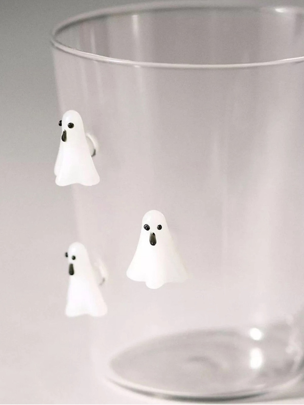 Anthropologie Halloween Icon Clear Borosilicate Ghost Icon Juice Glass 14oz NIB